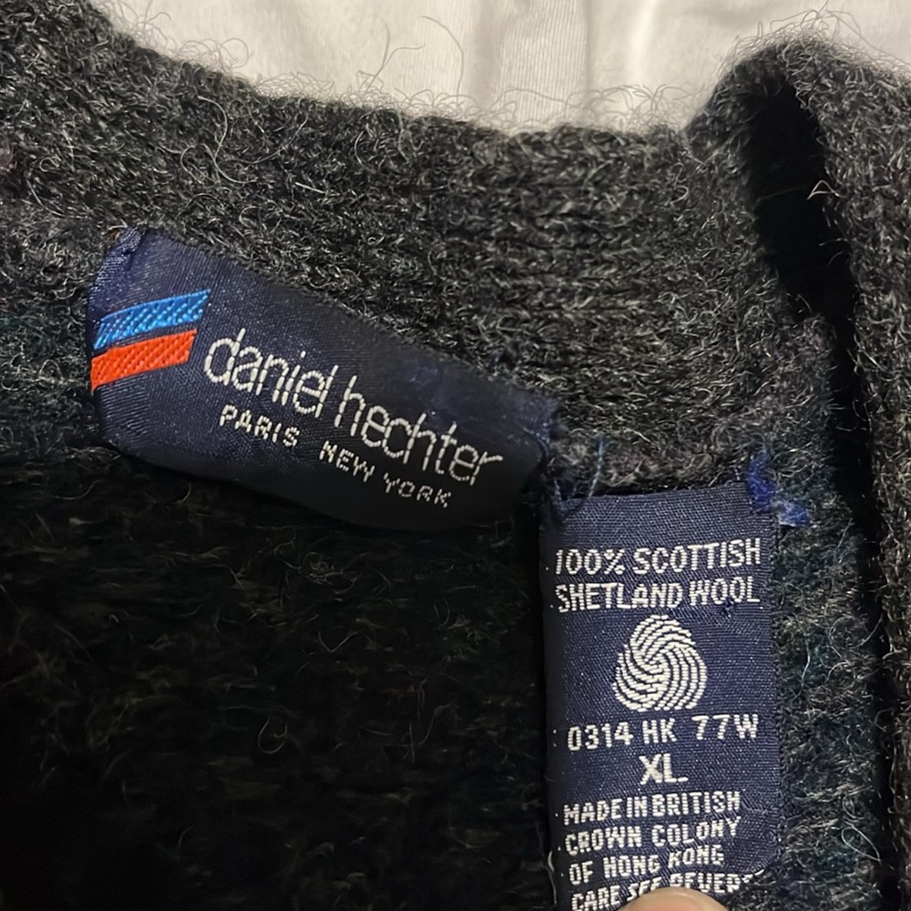 Vintage Daniel Hechter Sweater Vest 100% Scottish Shetland Wool XL - Picture 2 of 4